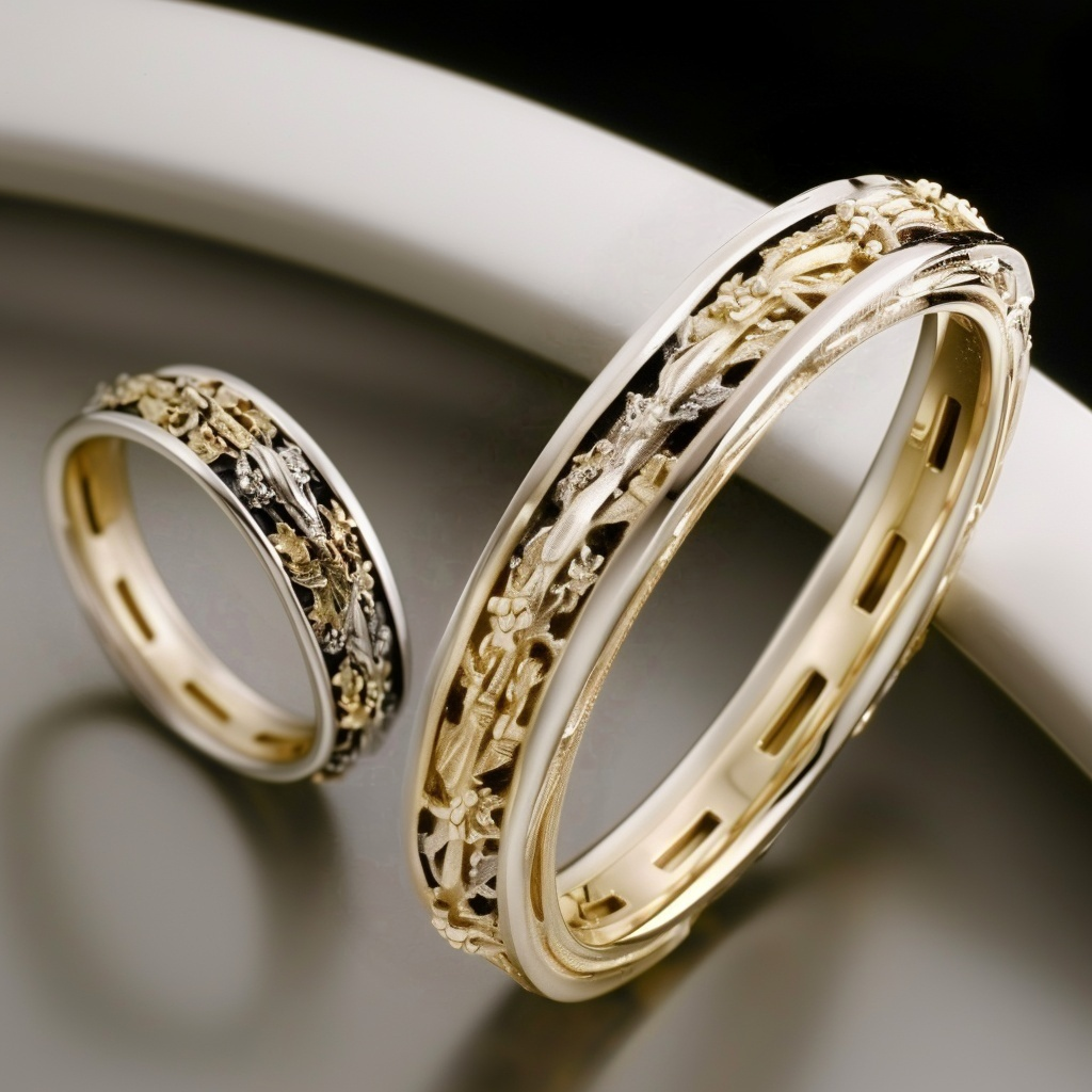 Vine & Relic Band, Two-Tone Oxidized Silver Ring
