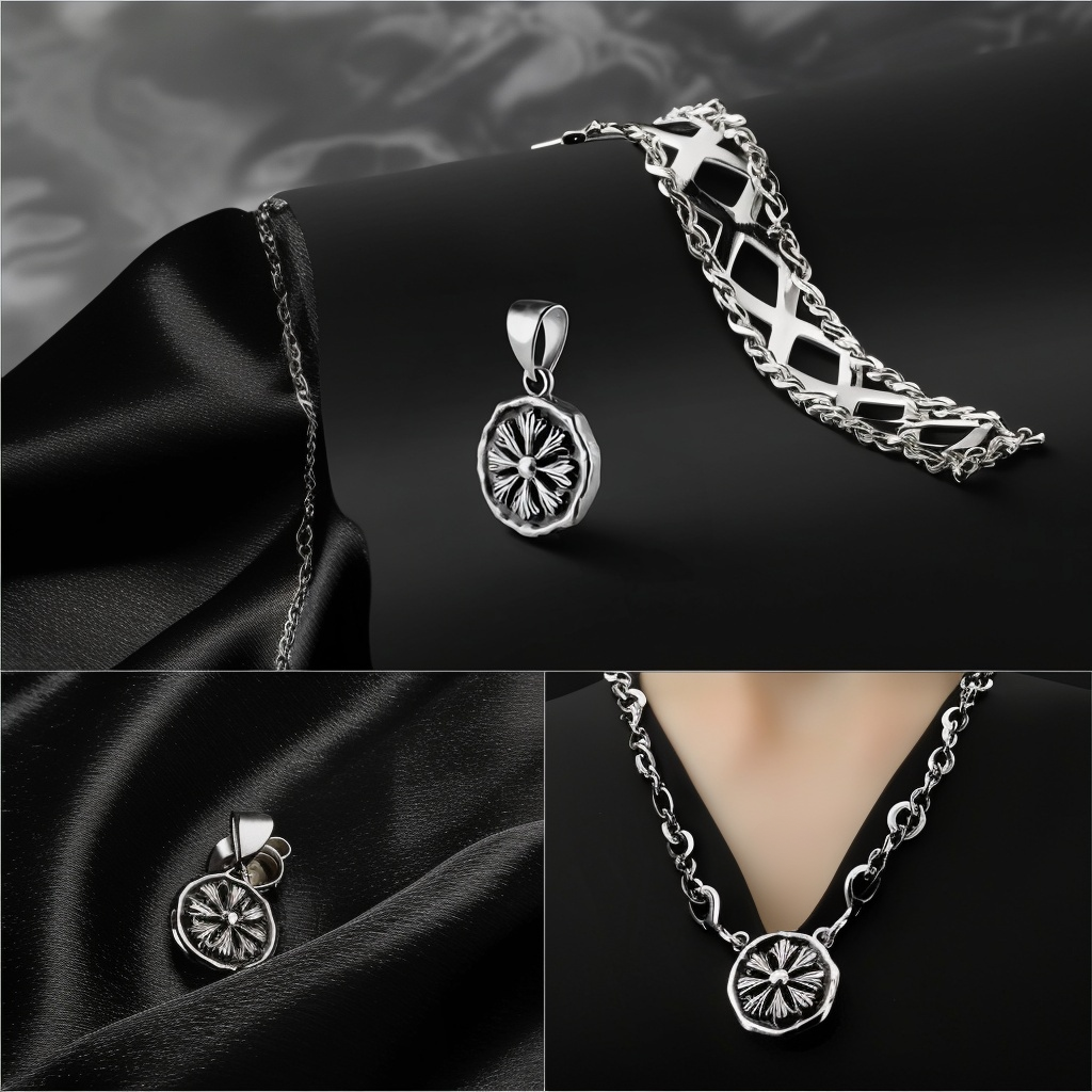 Lamoon Gothic Compass Rosette Coin Huggie Earring