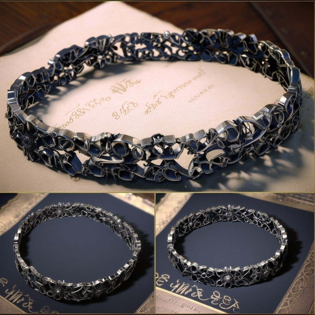 Nocturne Blossom Oxidized Sterling Silver Link Bracelet