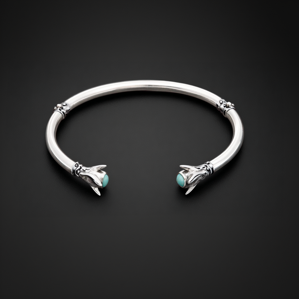 Talons Cuff Silver Turquoise Open Bracelet