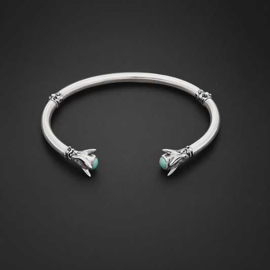 Talons Cuff Silver Turquoise Open Bracelet